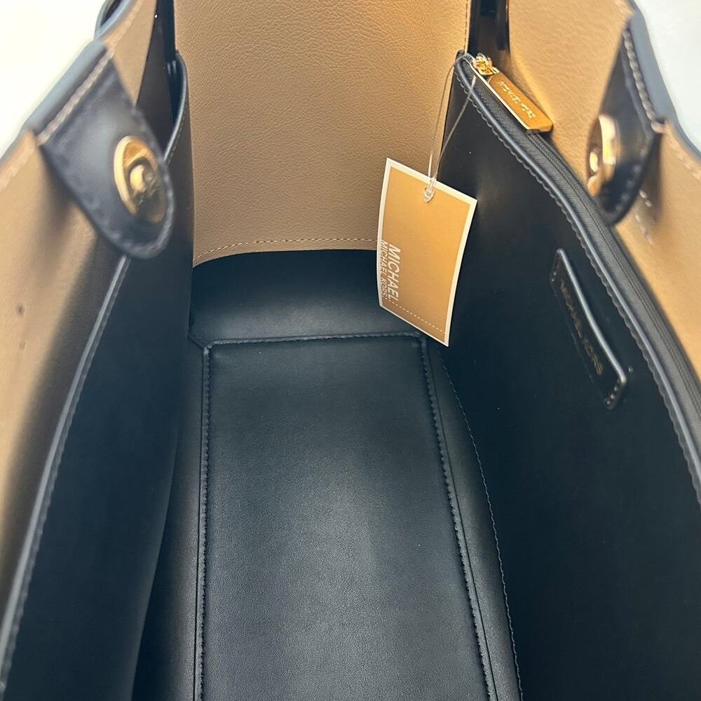 Michael Kors Purse Reed Large Logo Tote Bag Black MK - Picture 6 of 8